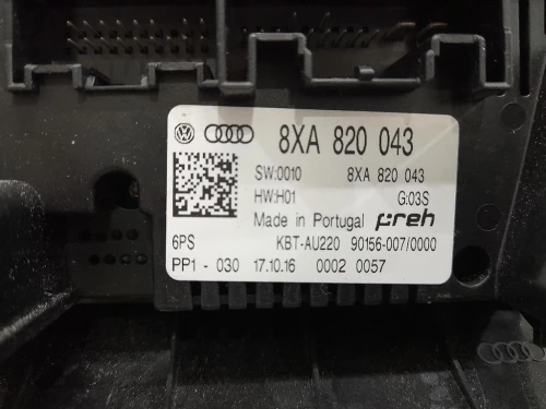 Modulo Comando Riscaldamento Clima 8XA820043 Audi A1 8XF Sportback 2015