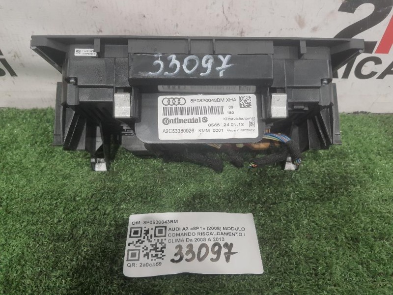 Modulo Comando Riscaldamento Clima 8P0820043BM Audi A3 8P1 2008