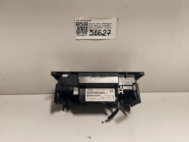 Modulo Comando Riscaldamento Clima 8P0820043BN Audi A3 8PA Sportback 2008
