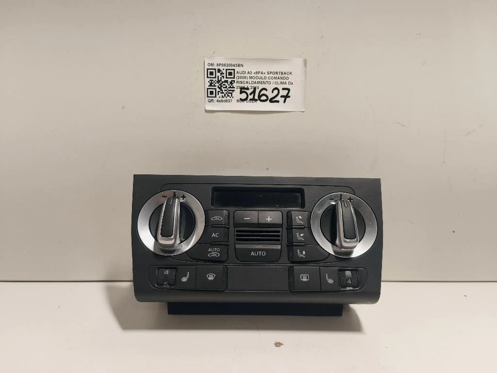 Modulo Comando Riscaldamento Clima 8P0820043BN Audi A3 8PA Sportback 2008