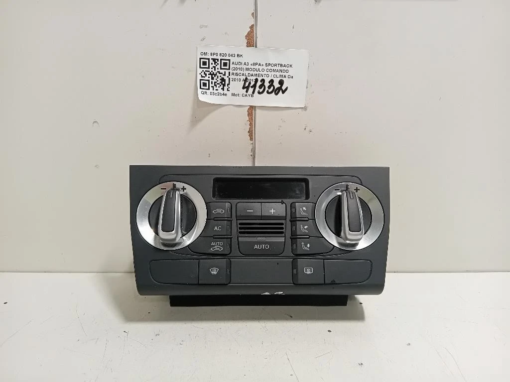 Modulo Comando Riscaldamento Clima 8P0820043BK Audi A3 8PA Sportback 2010