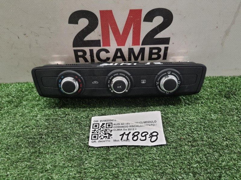 Modulo Comando Riscaldamento Clima 8V0820047B Audi A3 8V1 2012