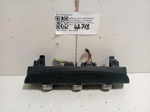 Modulo Comando Riscaldamento Clima 8V0820047D Audi A3 8VA Sportback 2012