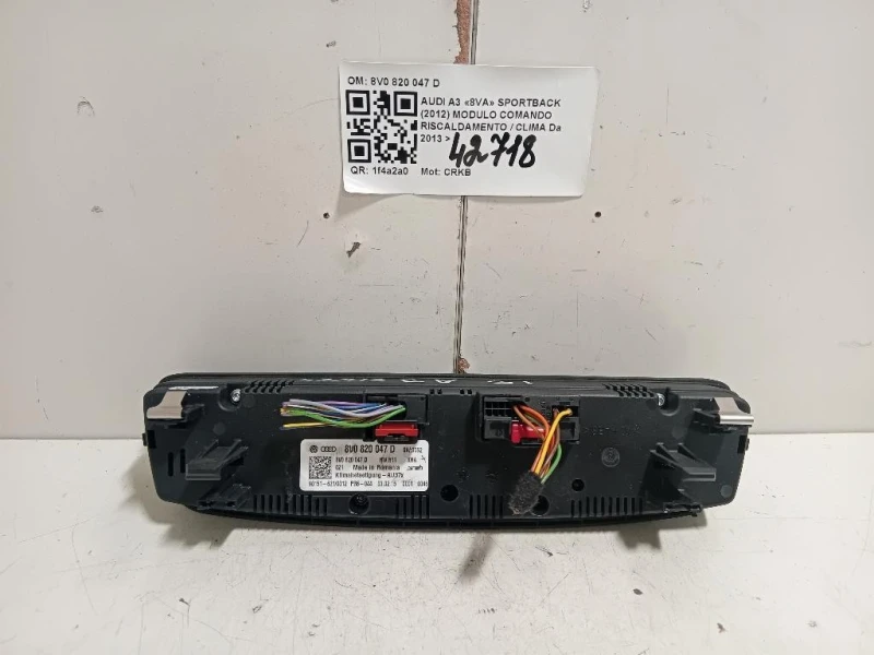 Modulo Comando Riscaldamento Clima 8V0820047D Audi A3 8VA Sportback 2012