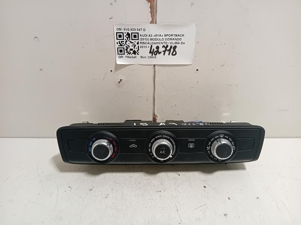 Modulo Comando Riscaldamento Clima 8V0820047D Audi A3 8VA Sportback 2012