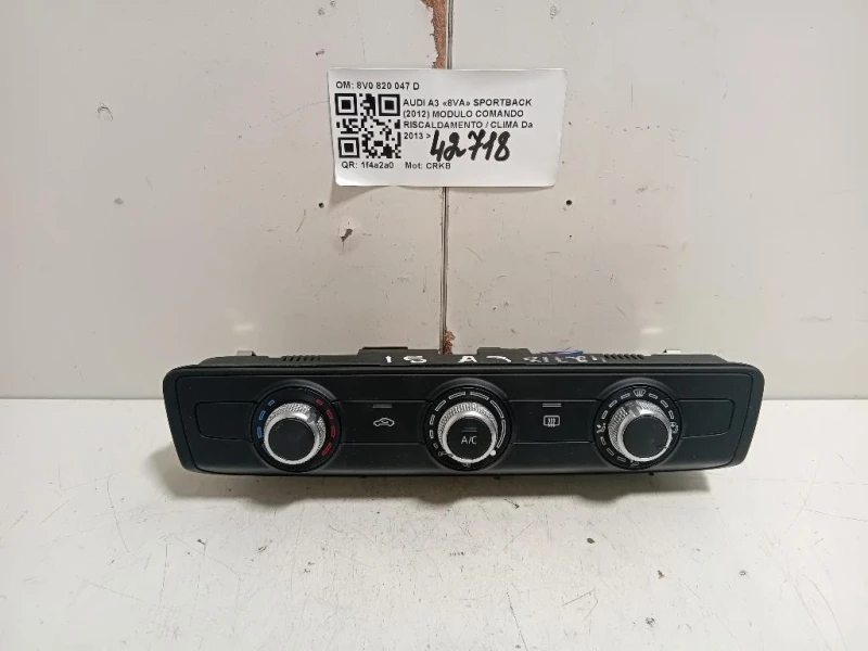 Modulo Comando Riscaldamento Clima 8V0820047D Audi A3 8VA Sportback 2012