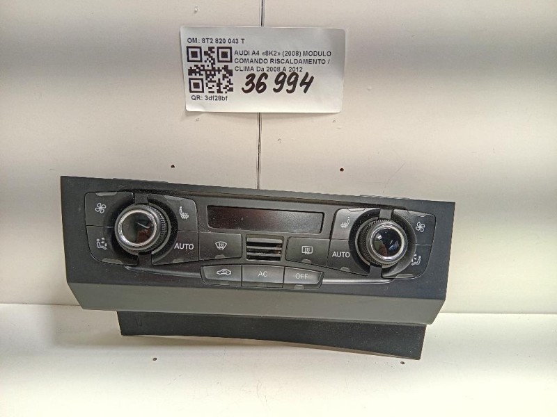 Modulo Comando Riscaldamento Clima 8T2 820 043 T Audi A4 8K2 2008