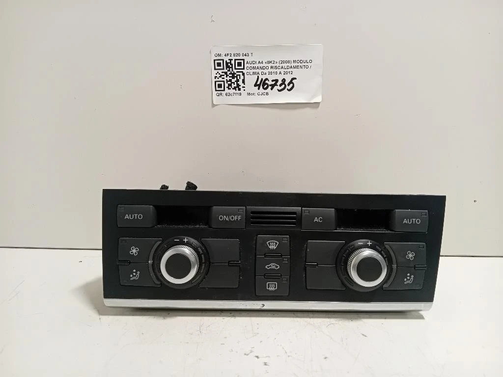 Modulo Comando Riscaldamento Clima 4F2 820 043 T Audi A4 8K2 2008