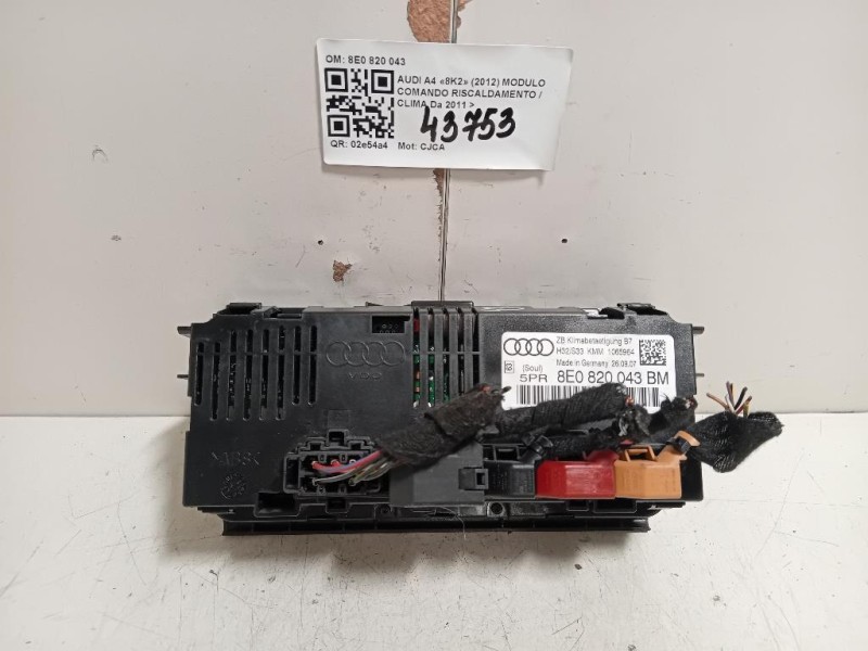 Modulo Comando Riscaldamento Clima 8E0 820 043 Audi A4 8K2 2012