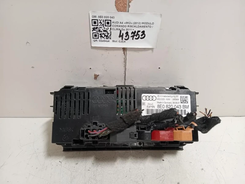 Modulo Comando Riscaldamento Clima 8E0 820 043 Audi A4 8K2 2012