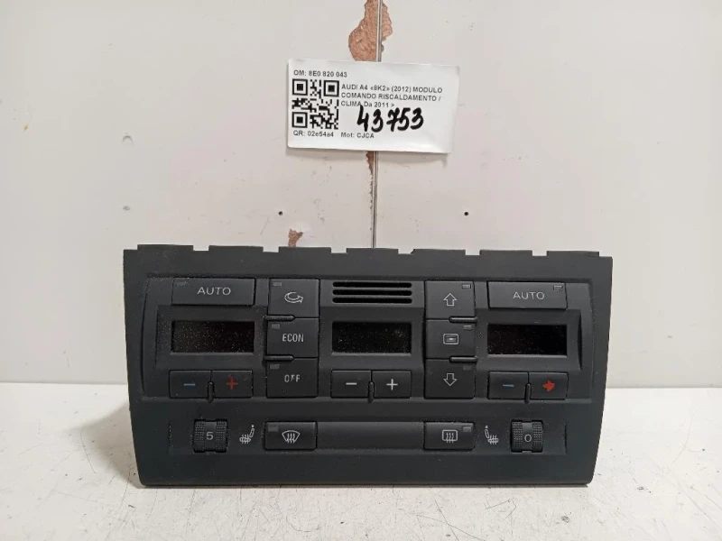 Modulo Comando Riscaldamento Clima 8E0 820 043 Audi A4 8K2 2012
