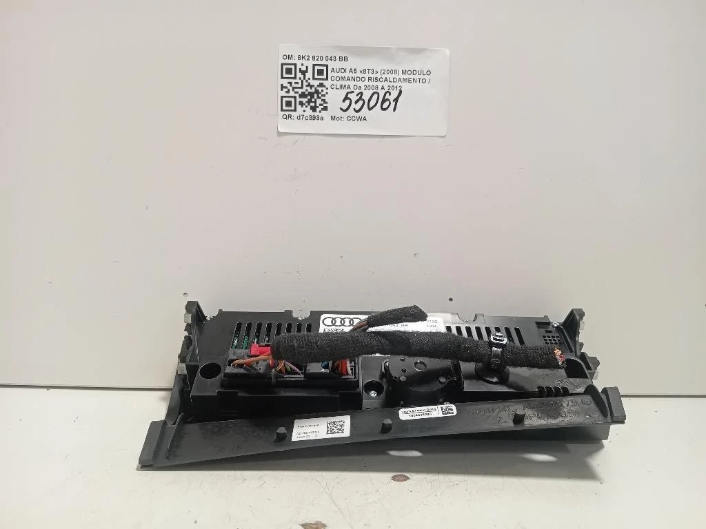 Modulo Comando Riscaldamento Clima 8K2 820 043 BB Audi A5 8T3 2008
