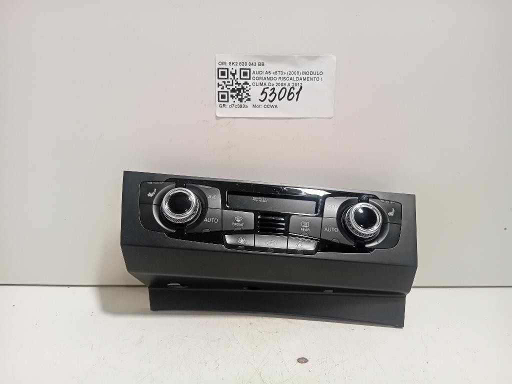 Modulo Comando Riscaldamento Clima 8K2 820 043 BB Audi A5 8T3 2008