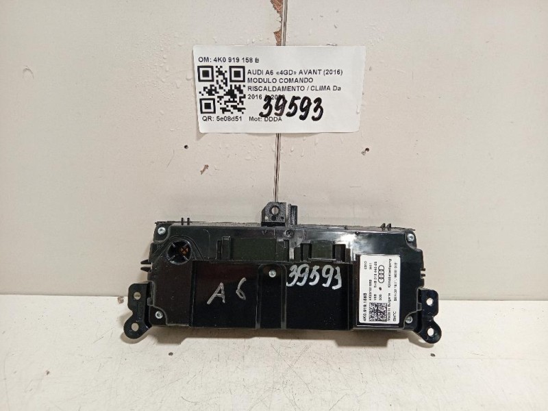 Modulo Comando Riscaldamento Clima 4K0919158B POSTERIORE Audi A6 4GD Avant 2016