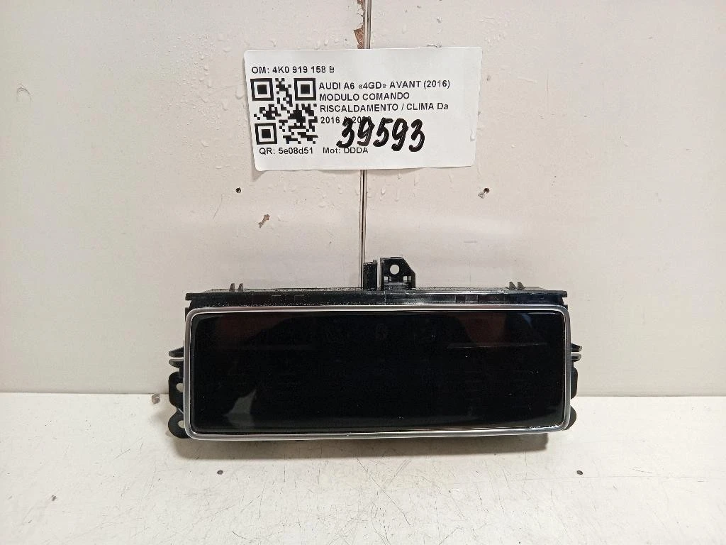 Modulo Comando Riscaldamento Clima 4K0919158B POSTERIORE Audi A6 4GD Avant 2016