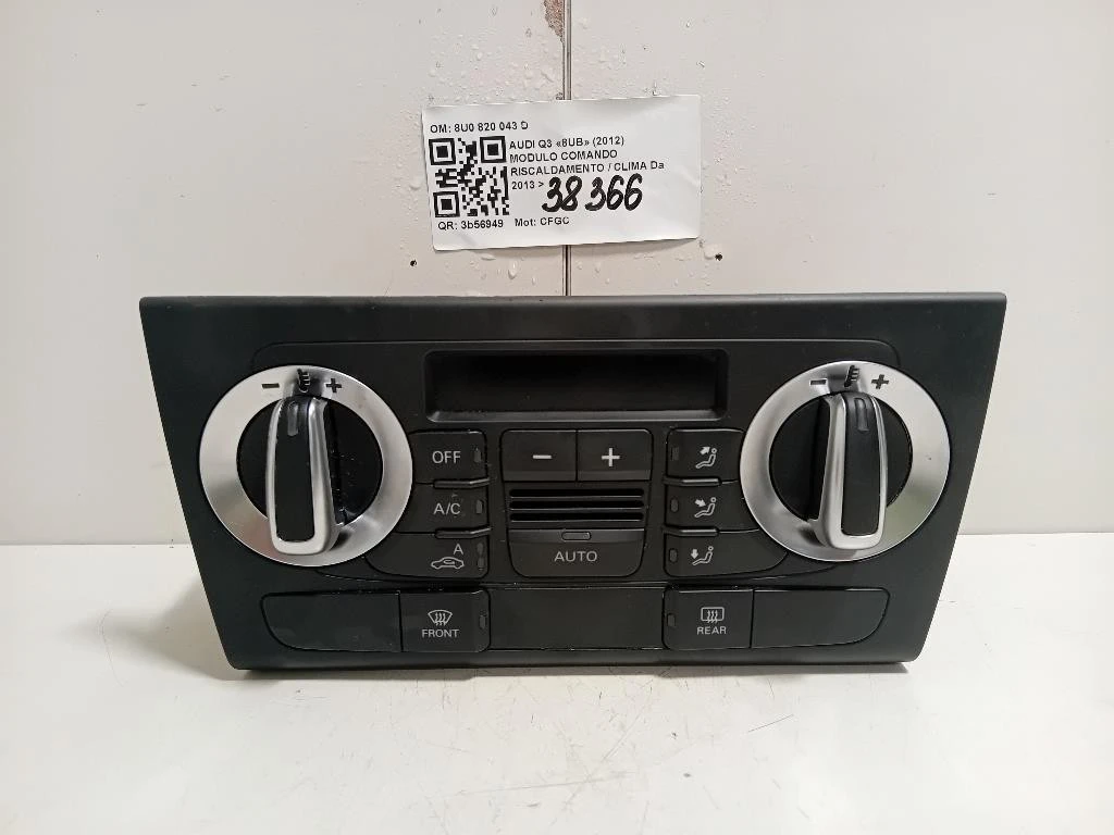 Modulo Comando Riscaldamento Clima 8U0 820 043 D Audi Q3 8UB 2012