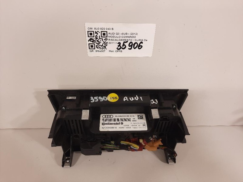 Modulo Comando Riscaldamento Clima 8U0820043B Audi Q3 8UB 2012
