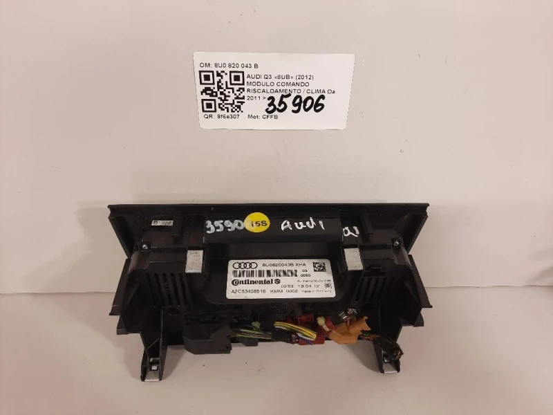 Modulo Comando Riscaldamento Clima 8U0820043B Audi Q3 8UB 2012