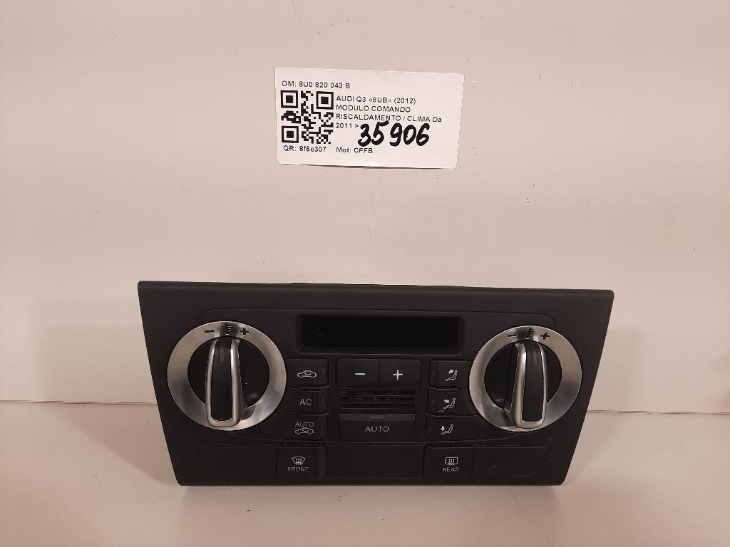 Modulo Comando Riscaldamento Clima 8U0820043B Audi Q3 8UB 2012