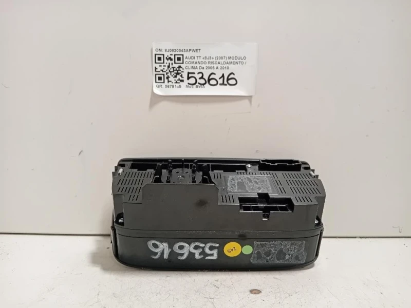 Modulo Comando Riscaldamento Clima 8J0820043APWET Audi TT 8J3 2007