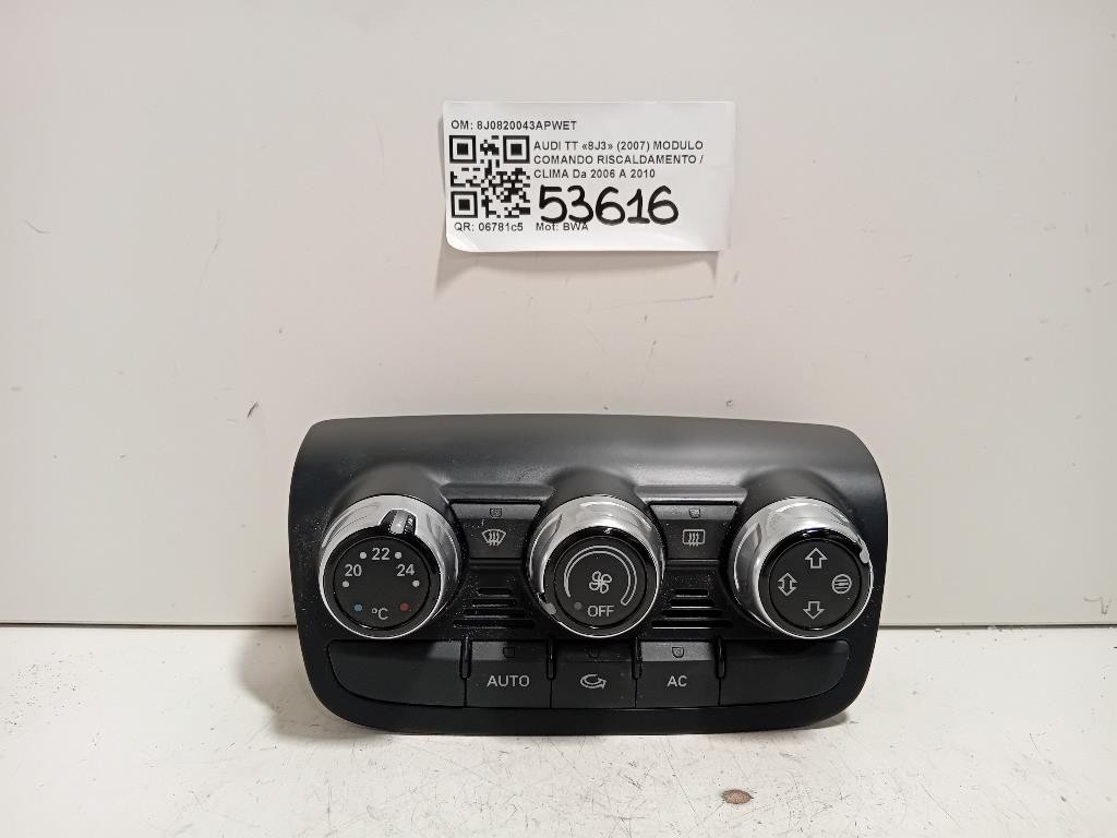 Modulo Comando Riscaldamento Clima 8J0820043APWET Audi TT 8J3 2007