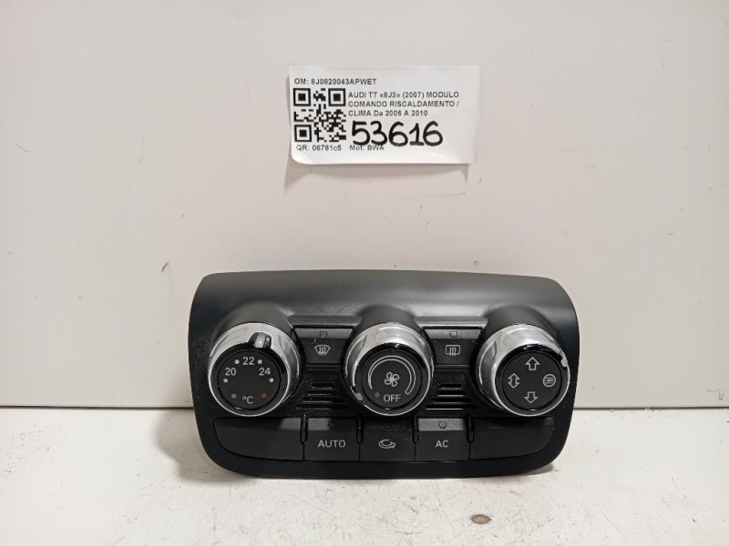 Modulo Comando Riscaldamento Clima 8J0820043APWET Audi TT 8J3 2007