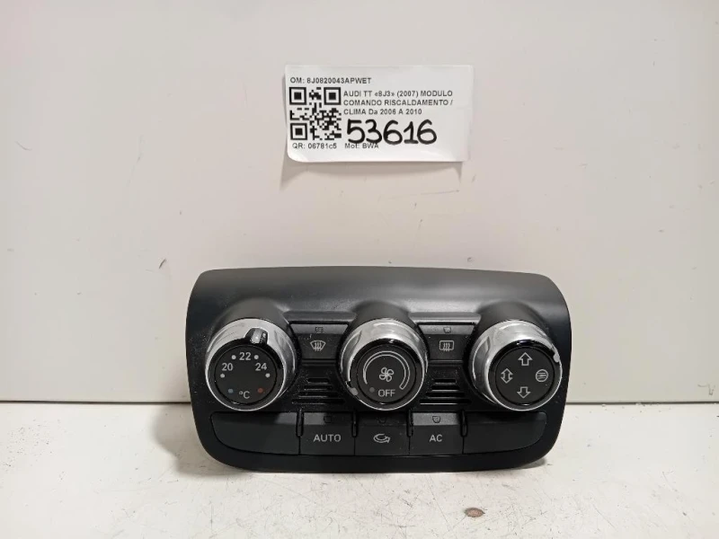 Modulo Comando Riscaldamento Clima 8J0820043APWET Audi TT 8J3 2007
