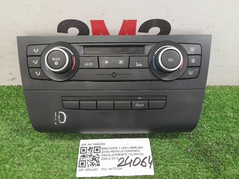 Modulo Comando Riscaldamento Clima 64119263303 Bmw Serie 1 E81 Berlina 2005