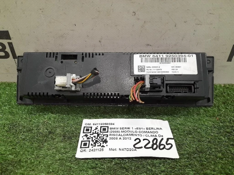 Modulo Comando Riscaldamento Clima 64119250394 Bmw Serie 1 E81 Berlina 2005