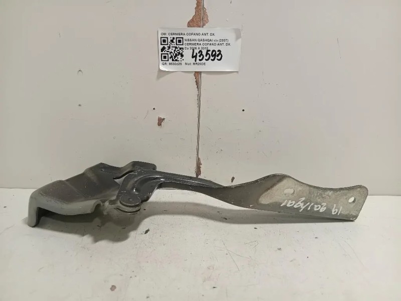 Cerniera Cofano ANT DX CERNIERA COFANO ANT DX Nissan Qashqai I 2007
