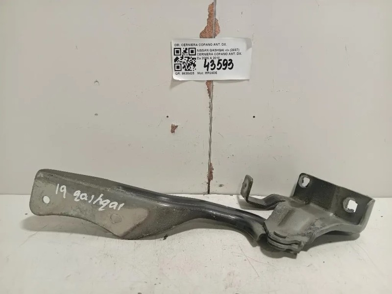 Cerniera Cofano ANT DX CERNIERA COFANO ANT DX Nissan Qashqai I 2007