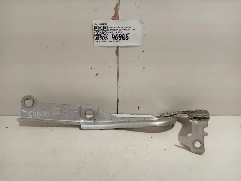 Cerniera Cofano ANT DX 39032150 Opel Astra K 2016