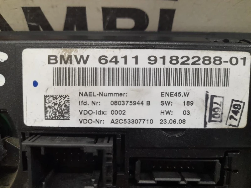 Modulo Comando Riscaldamento Clima 64119182288 Bmw Serie 1 E87 Berlina 2005
