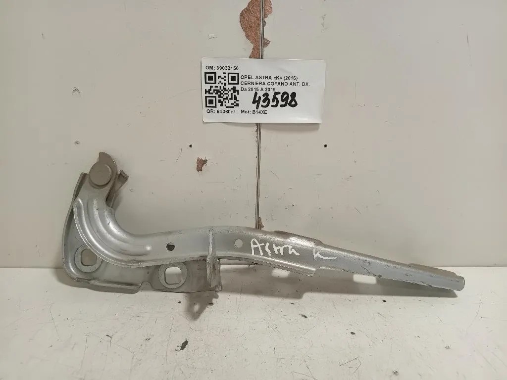 Cerniera Cofano ANT DX 39032150 Opel Astra K 2016