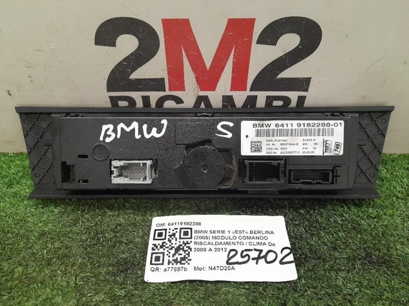 Modulo Comando Riscaldamento Clima 64119182288 Bmw Serie 1 E87 Berlina 2005