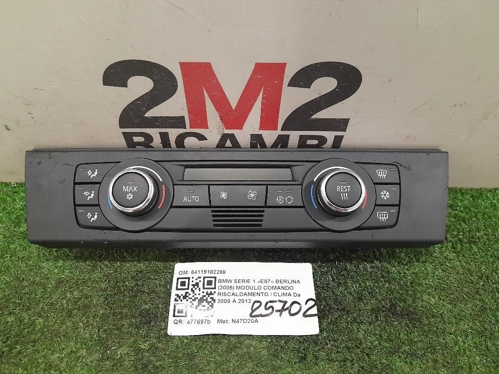 Modulo Comando Riscaldamento Clima 64119182288 Bmw Serie 1 E87 Berlina 2005