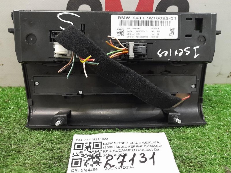 Modulo Comando Riscaldamento Clima 64119216022 Bmw Serie 1 E87 Berlina 2005