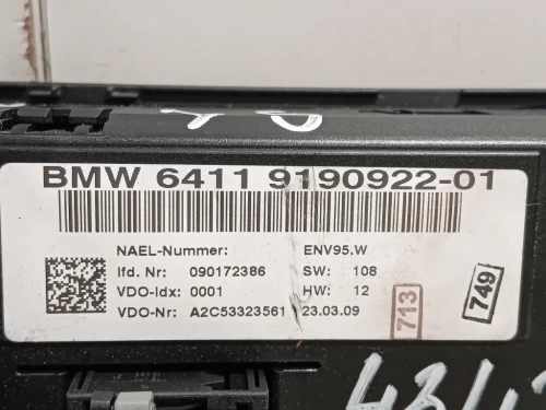 Modulo Comando Riscaldamento Clima 6411 9190922-01 Bmw Serie 1 E87 Berlina 2005