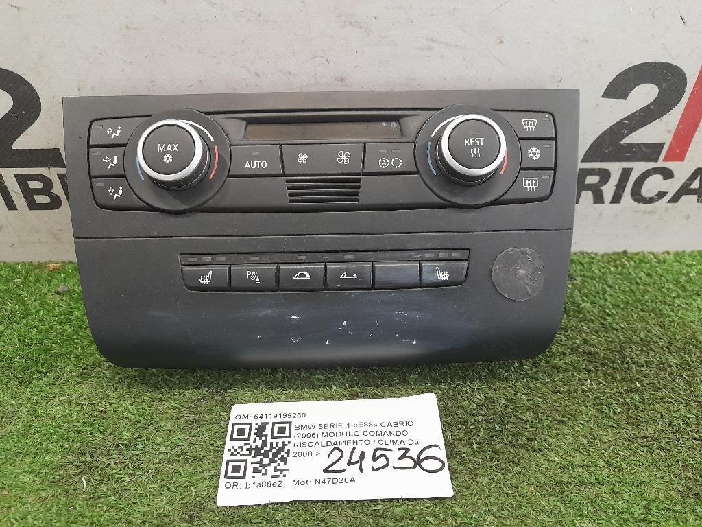 Modulo Comando Riscaldamento Clima 64119199260 Bmw Serie 1 E88 Cabrio 2005