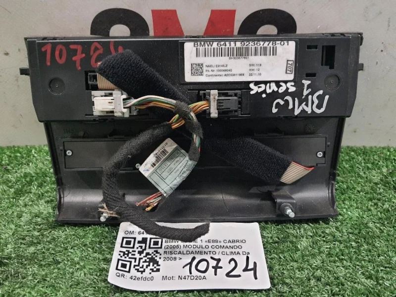 Modulo Comando Riscaldamento Clima 64119236778 Bmw Serie 1 E88 Cabrio 2005