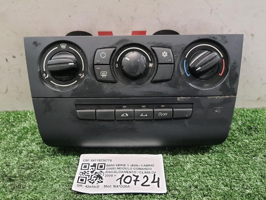 Modulo Comando Riscaldamento Clima 64119236778 Bmw Serie 1 E88 Cabrio 2005
