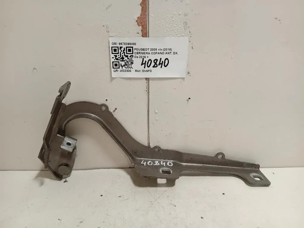 Cerniera Cofano ANT DX 9678398480 Peugeot 2008 I 2016