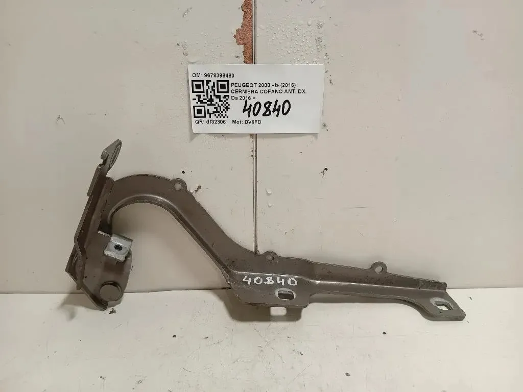 Cerniera Cofano ANT DX 9678398480 Peugeot 2008 I 2016