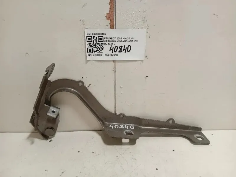 Cerniera Cofano ANT DX 9678398480 Peugeot 2008 I 2016