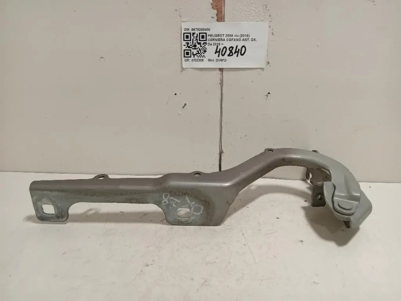 Cerniera Cofano ANT DX 9678398480 Peugeot 2008 I 2016
