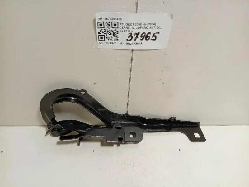 Cerniera Cofano ANT DX 9678398480 Peugeot 2008 I 2016