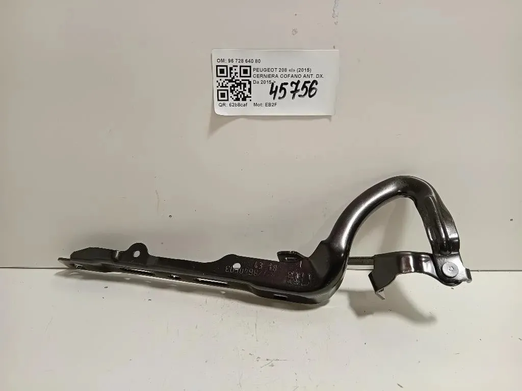 Cerniera Cofano ANT DX 96 728 640 80 Peugeot 208 I 2015