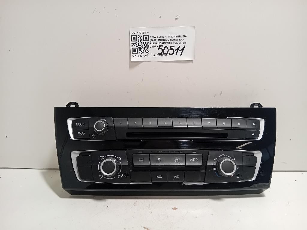 Modulo Comando Riscaldamento Clima 17313810 Bmw Serie 1 F20 Berlina 2012