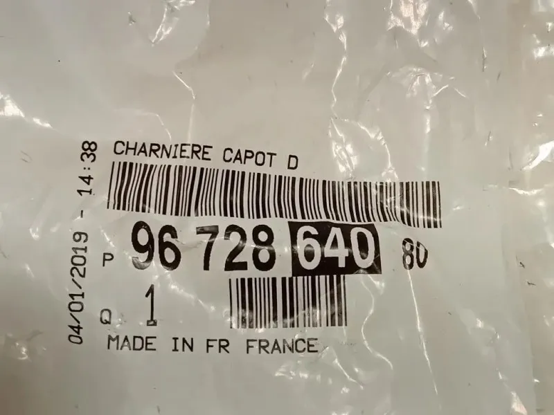 Cerniera Cofano ANT DX 96 728 640 80 Peugeot 208 I 2015