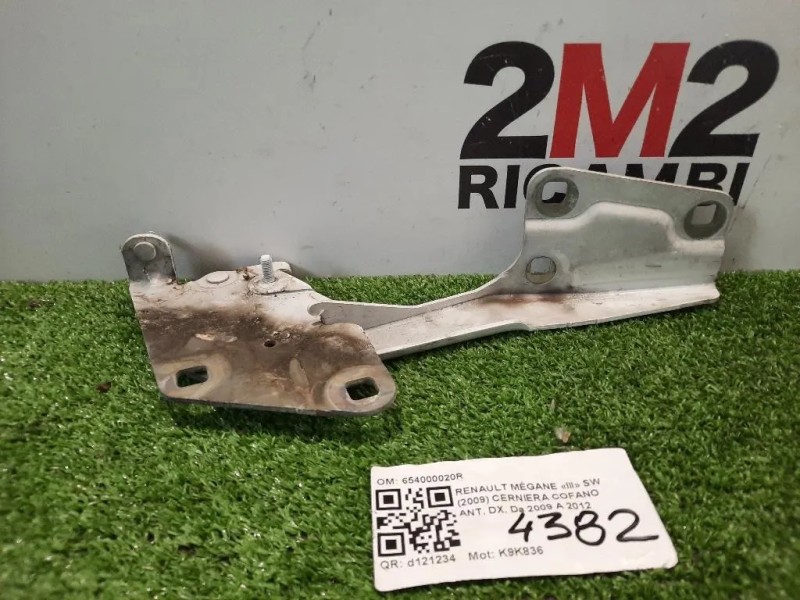 Cerniera Cofano ANT DX 654000020R Renault Mégane III SW 2009